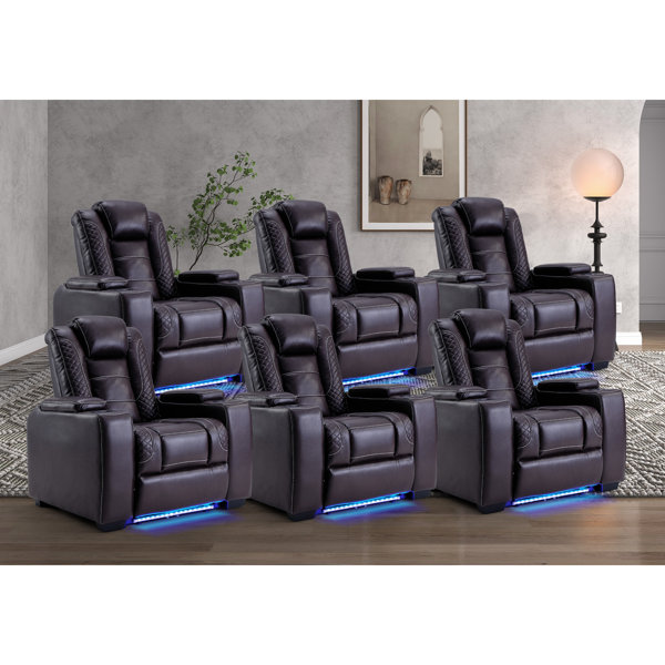 Bonzy Home Adjustable Headrest Power Recliner Man Cave Home Theater